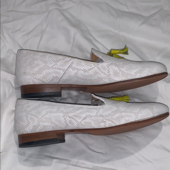 Dieppa Restrepo White Loafers with Yellow Tassels Sz 9 - Picture 4 of 9